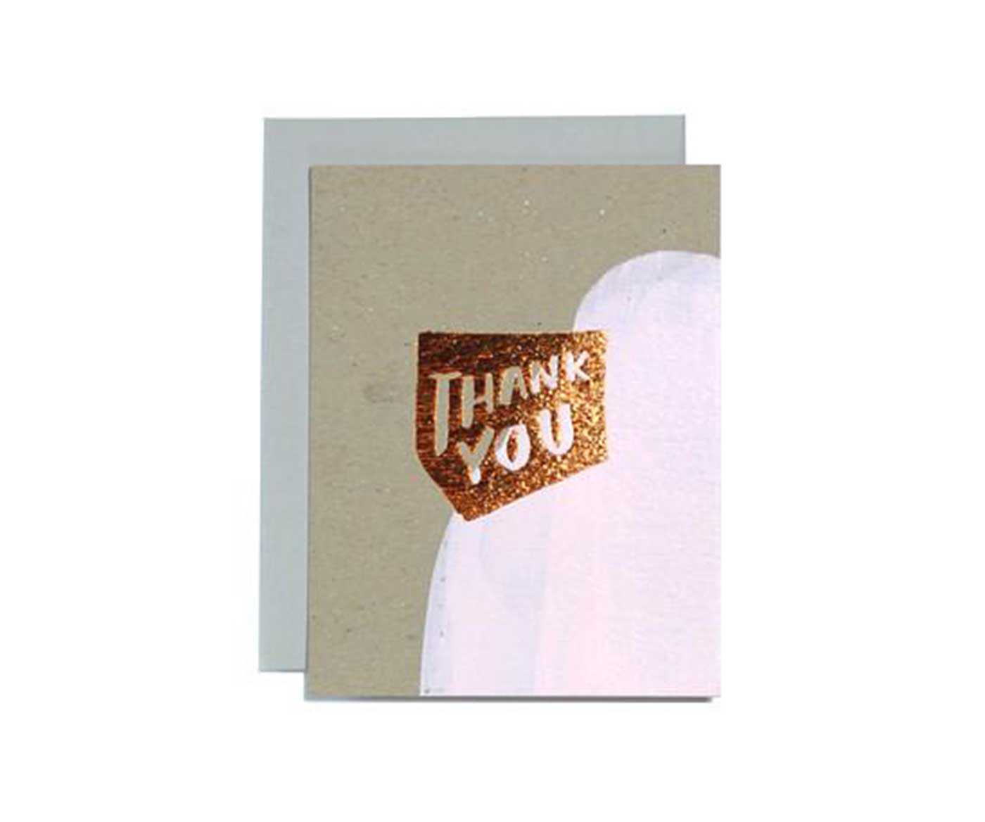 Copper Thank You Single Greeting Card