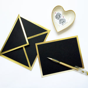 Gold & Black Single Greeting Cards