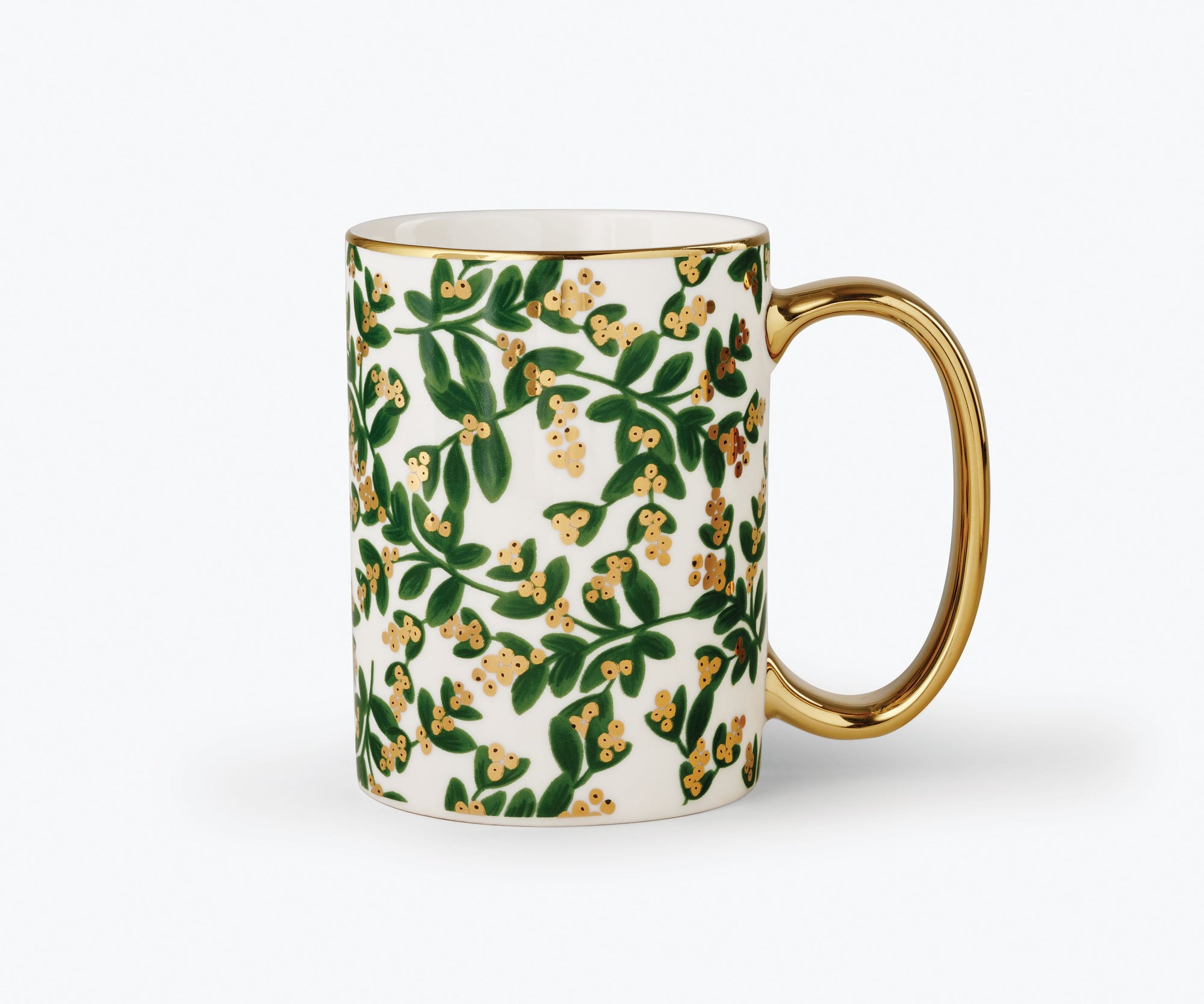 Golden Leaf Porcelain Mug