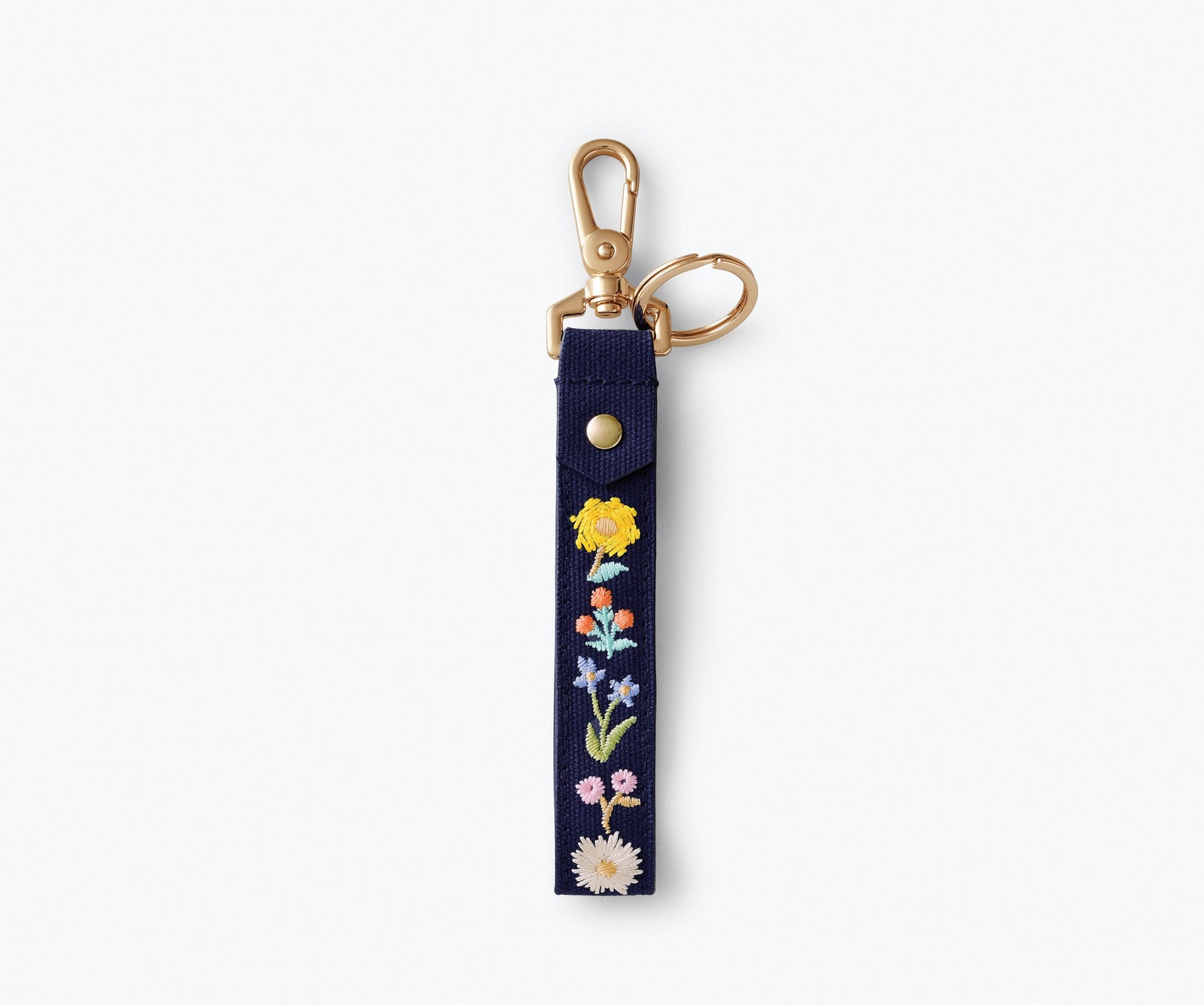 Bramble Embroidered Canvas Key Ring