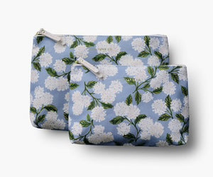 Hydrangeas Zippered Pouch Set
