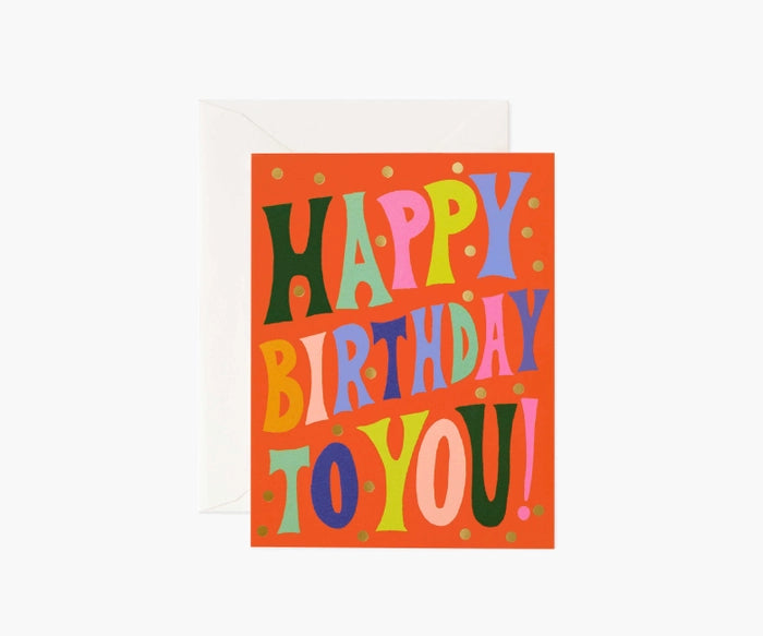 Groovy Birthday Single Greeting Card