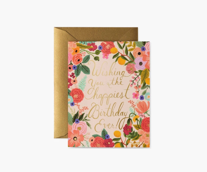 Garden Party Birthday  Single Greeting Card
