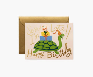 Turtle Belated Birthday Single Greeting Card