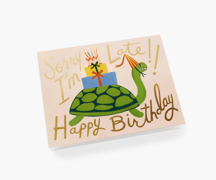 Turtle Belated Birthday Single Greeting Card
