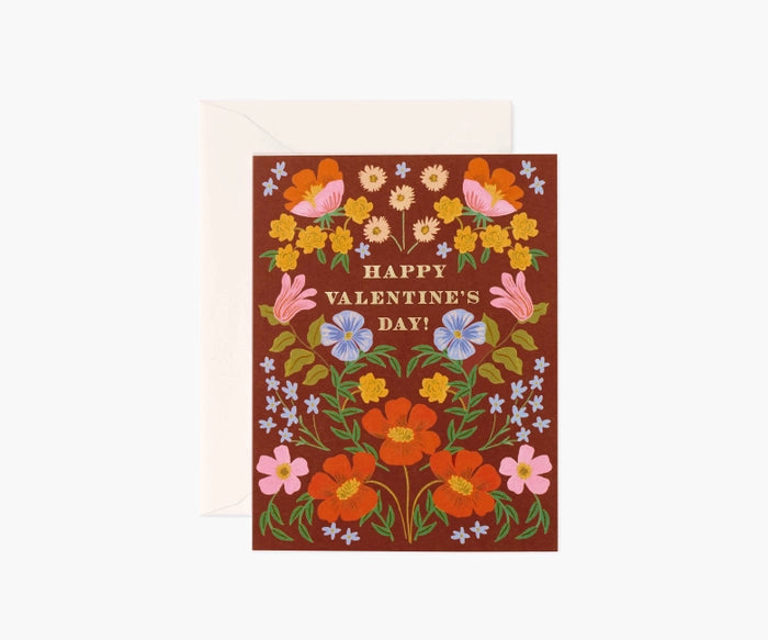 Strawberry Fields Valentine Single Greeting Card