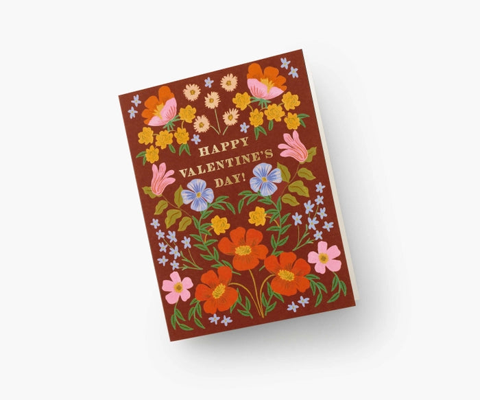 Strawberry Fields Valentine Single Greeting Card
