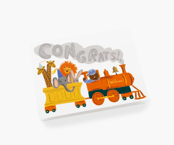 Little Engine Congrats Baby Single Greeting Card