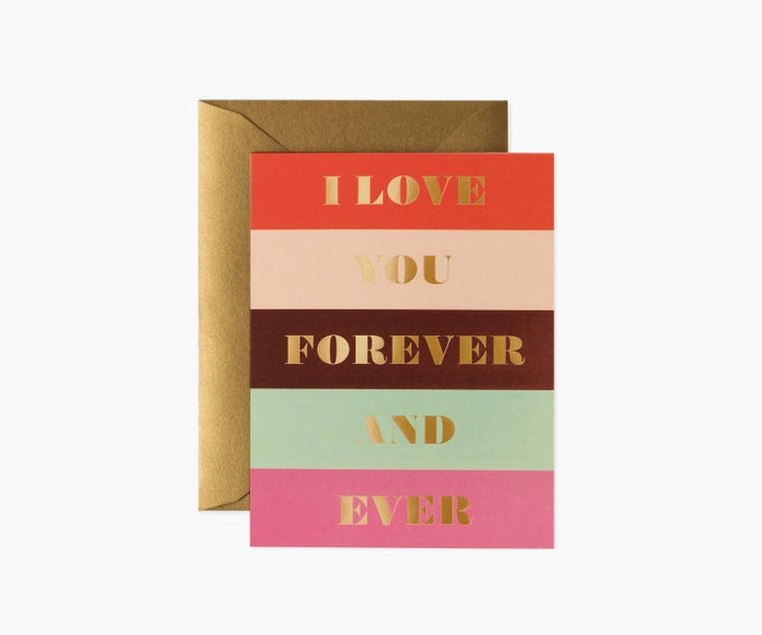 Color Block Love Single Greeting Card