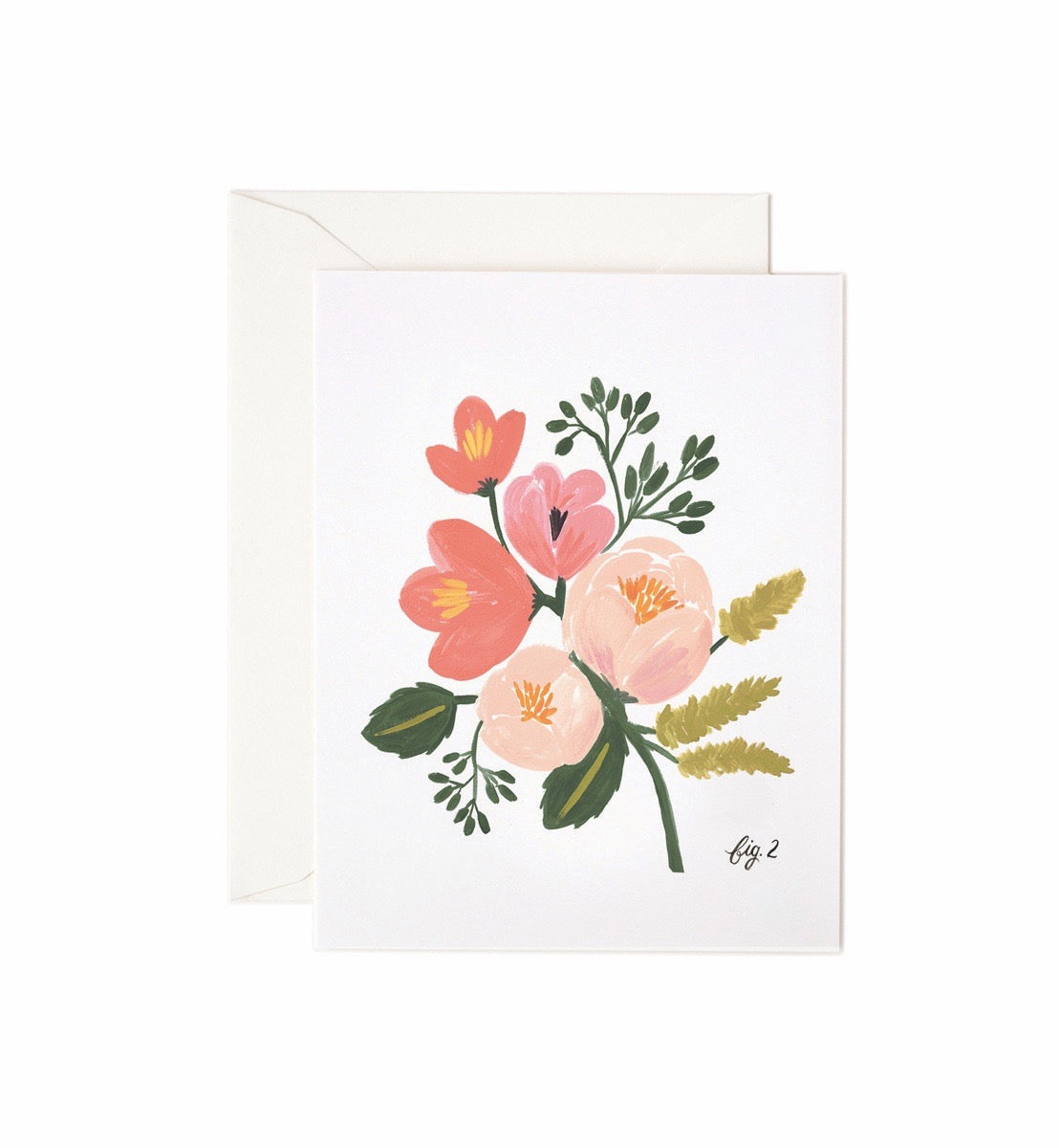 Peony Pink Floral Single Greeting Card