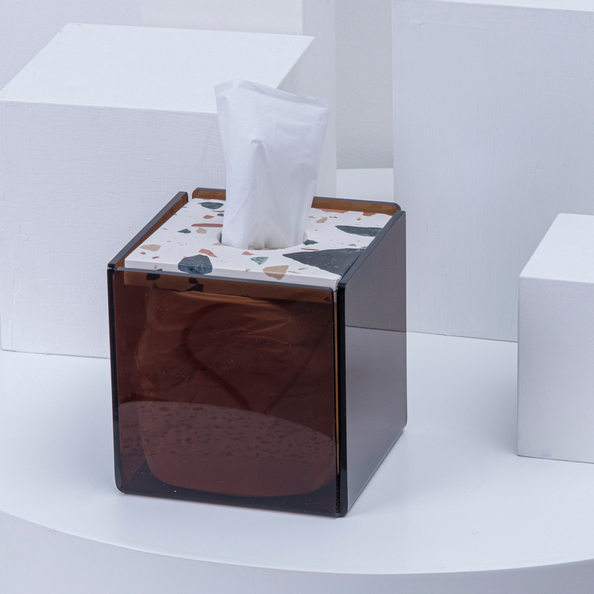 Terrazzo Tissue Box - Brown S