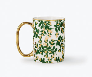 Golden Leaf Porcelain Mug