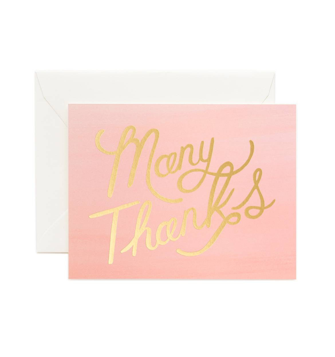 Ombre Many Thanks Single Greeting Card