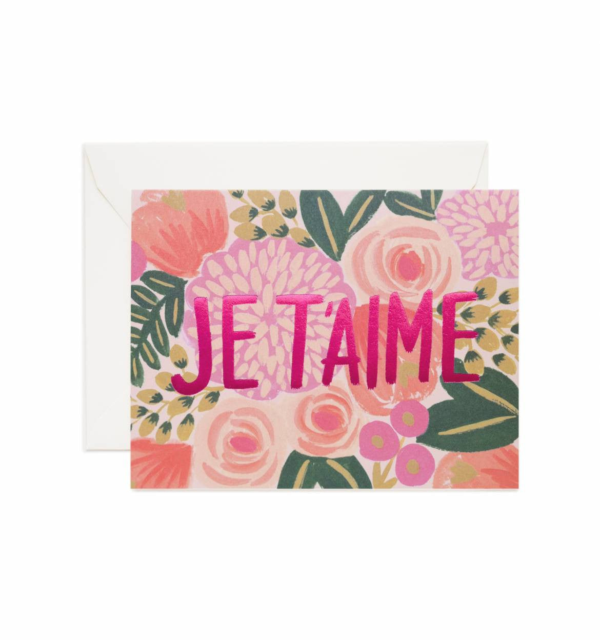 Je T'aime Single Greeting Card