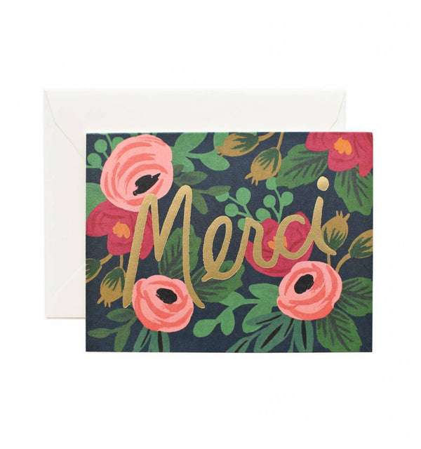 Rosa Merci Single Greeting Card - OPARI CO.
